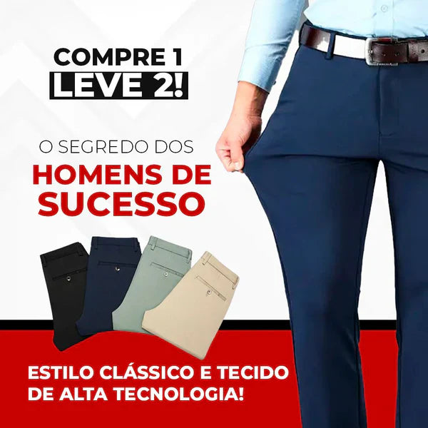 COMPRE 1 E LEVE 2 |  Calça Social Clássica Alfaiataria Gentleman 2024 + Brinde Cinto Social Couro