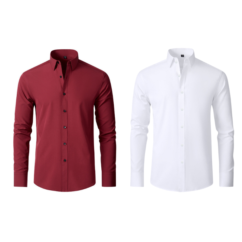 Compre 1 Leve 2 | Camisa Social Ultra Elastech Anti amassados + Relogio de Brinde